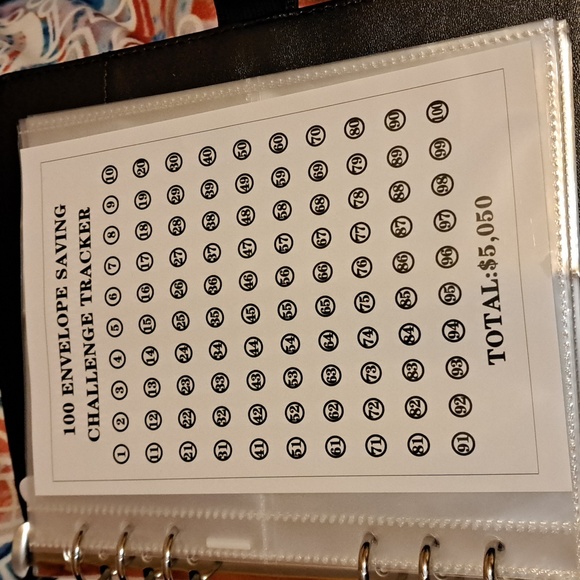 NEW- 100 Envelope Savings Challenge binder - red or black - Picture 4 of 4